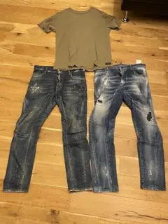 DSQUARED2 バイカージーン44 REPLAY Tシャツ カーキ Lサイズのサムネイル