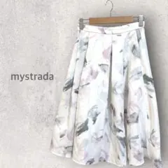【マイストラーダ】フレアスカート XS 花柄 淡い Aライン ふんわり ミモレ丈のサムネイル