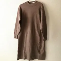 【ユニクロ】スフレヤーンモックネックワンピース Mサイズ ベージュ