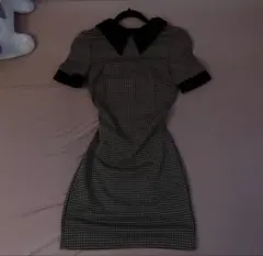 snidel系統 ギャル お姉さん系 チェック柄 半袖ミニワンピース