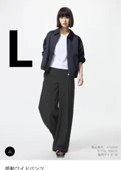 UNIQLOユニクロ 感動ワイドパンツL黒