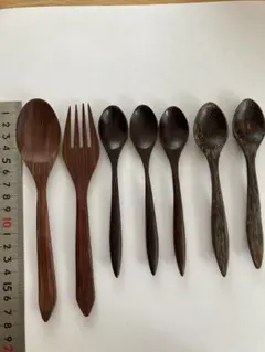 天然木製カトラリーセット 7点