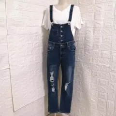 ANAP ダメージデザイン2wayストレッチデニムサロペットのサムネイル