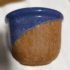 青色と茶色の陶器製火鉢 陶器 火鉢 青色 貫入釉 - メルカリ