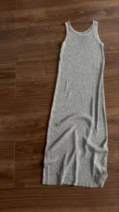 JEANASIS リブニット キャミワンピース グレー