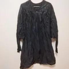 一点物！光沢のある黒いジップアップジャケット