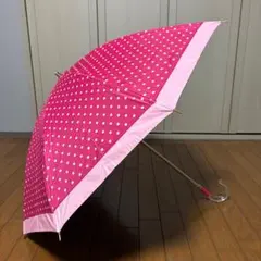 ケイトスペード・晴雨兼用傘・ショート 内側黒（水玉ドットピンク・遮光 UV 遮熱