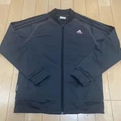 adidas 黒 ジップアップジャケット 3本ライン 150cm