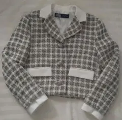 ZARA チェック柄 クロップドジャケット【再値下げ】