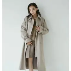 MURUA ステンカラーコート　ウール混　ロングコート