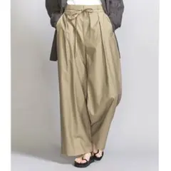 [B&Y UNITED ARROWS] ツイル リボンベルト ワイドパンツ-S