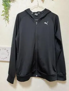 PUMA ブラック フルジップ パーカー XL 薄手