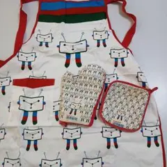 古着エプロン1枚フリーサイズ中古ミトン1つ鍋敷き1つ読売新聞まとめ売り