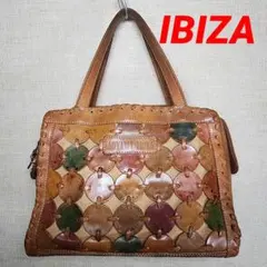 IBIZA イビザ カットワーク 本革 レザー ハンドバッグ