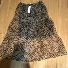 TOP SHOP ヒョウ柄シースルーロングスカートのサムネイル