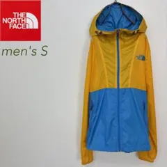 ノースフェイス ウインドブレーカー クロムイエロー×ライトブルー メンズS