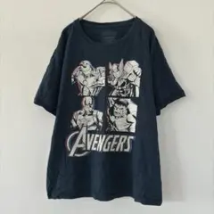 マーベル アベンジャーズ【XL】クルーネック 半袖 Tシャツ 黒 綿 カジュアルのサムネイル