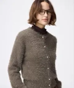 シャイニークルーネックカーディガン