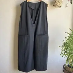 ロングジレ　グレーチェック