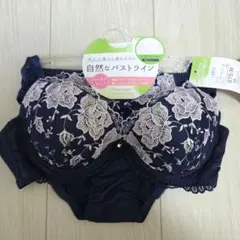 Pan Cute ブラジャーショーツセット B75/M ネイビー