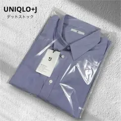 新品タグ付/第1期ユニクロ +J ストレッチスリムフィット ストライプシャツ L