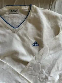 adidas ホワイト Vネックニットセーターのサムネイル