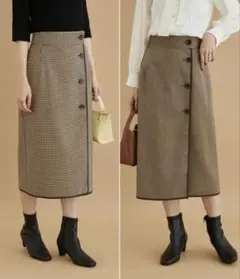 ロペピクニック ROPE PICNIC ★ リバーシブル/チェック＆無地スカート