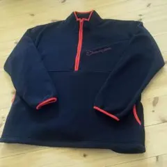 champion フリース　ハーフジップ　ブラックオレンジ　XL