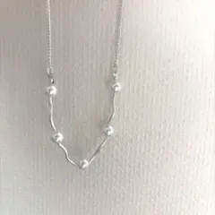 ア*ダ様 ネックレス　パール　シルバー　ニュアンス