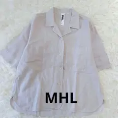 【26SS　美品】MHL. 開襟オックスフォード半袖シャツ 定価25300円のサムネイル