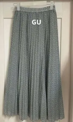 GU 小花柄 プリーツロングスカート M