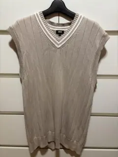ベージュ Vネック ノースリーブ ベスト UNIQLO L size