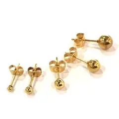 丸玉ピアス ゴールド 片耳 ステンレス スタッドピアス ワンポイント