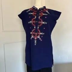 タイ北部チェンマイ地方#刺繍チュニックブラウスS〜Mサイズ