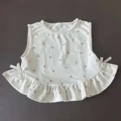 西松屋　フリル　ベスト　リボン　さくらんぼ柄　100cm