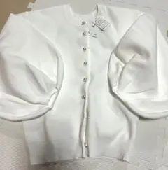 パール　パフスリーブカーディガン