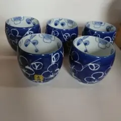 有田焼　李荘窯　梅模様　湯飲み5点