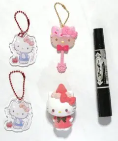 【中古】サンリオ　ハローキティ　アクリル チャーム等 まとめ　4個セット