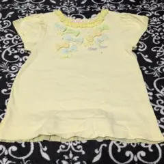 極美品　140 メゾピアノ リボン　 Tシャツ イエロー