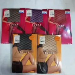 Tuché 　フラワーチェーン柄ストッキング　5色 5点セット M-L