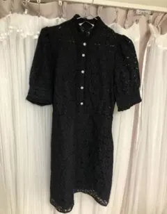 ZARA 黒 レース ワンピース XSサイズ