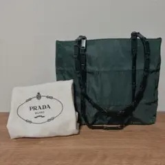 PRADA プラダ ナイロン チェーン ショルダーバッグ グリーン　ヴィンテージ