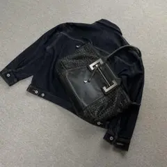grunge y2k 00s archive leather bag black