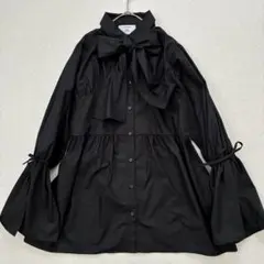 jouetie ジュエティ リボンタイチュニックシャツ　ブラック