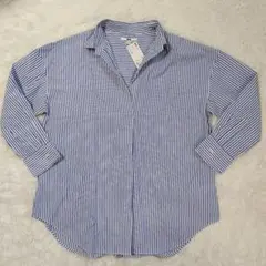 【新品未使用】ユニクロ エクストラファインコットンストライプ シャツ（長袖）XL