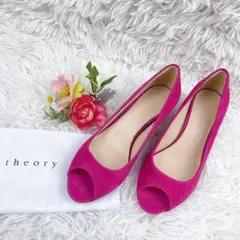 美品✨Theory セオリー　ヒール　サンダル　ピンクベージュ　オープントゥのサムネイル