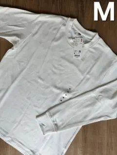 ➂【UNIQLO】ストレッチドライクルーネック　長袖T　オフホワイト　新品