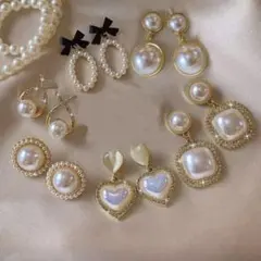 パール ゴールド ピアスセット