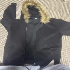 パーカー 短丈 ブラック