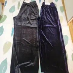 【未使用】ソフトベロアイージーパンツ ブラックXL、ネイビーL　2枚セット
